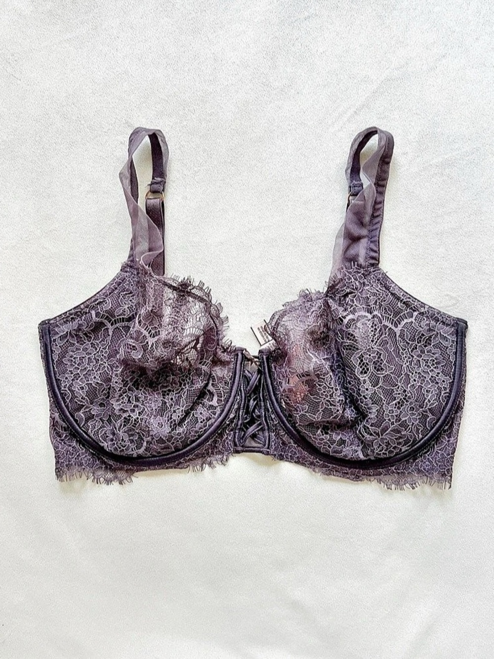 Victoria's Secret Body by Victoria Lace Unlined Demi Bra Purple/Grey